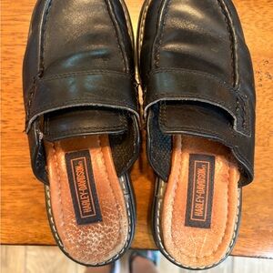 Harley-Davidson Black Leather Mules